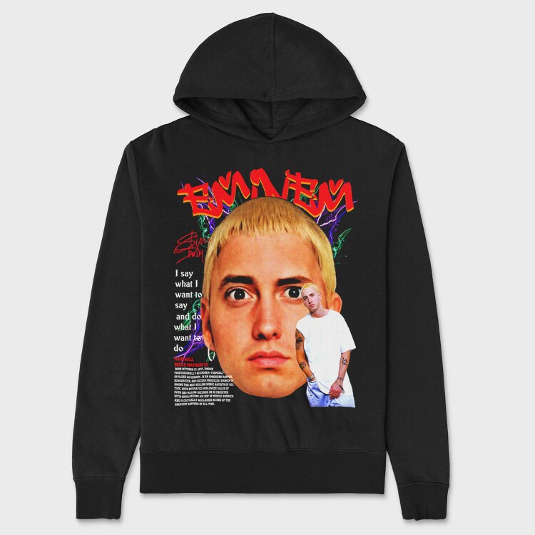 Eminem Face Art 1, Hanorac Oversize Barbati (Unisex)