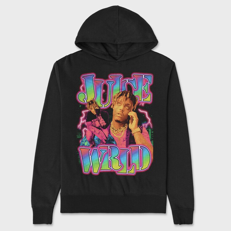 Juice Wrld Neon 1, Hanorac Oversize Barbati (Unisex)