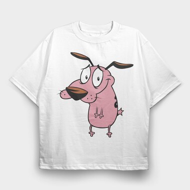 Cartoon Retro Courage the Cowardly Dog 5, Tricou Oversize Barbati (Unisex)