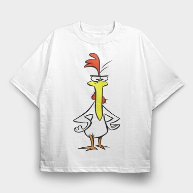Cartoon Retro Cow and Chicken 6, Tricou Oversize Barbati (Unisex)