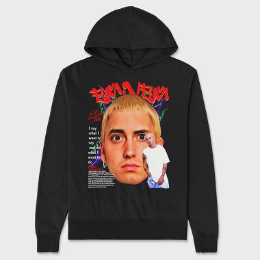 Eminem Face Art, Hanorac Oversize Barbati (Unisex)