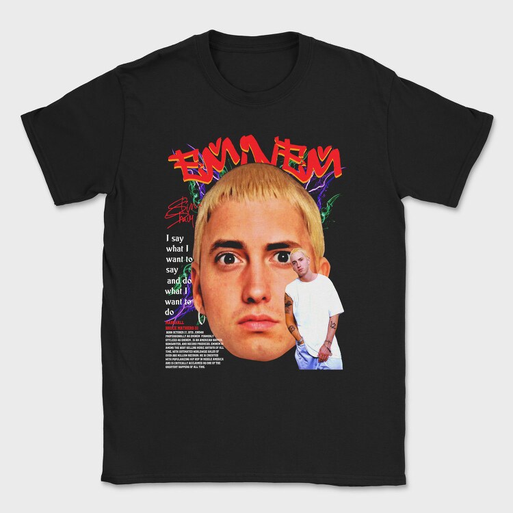 Eminem Face Art, Tricou Barbati (Unisex)