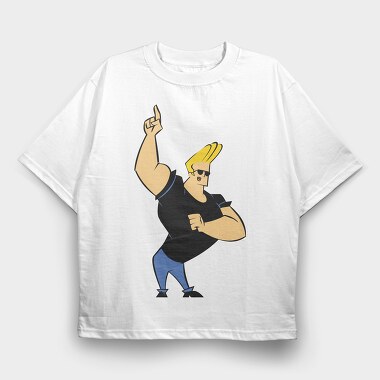 Cartoon Retro Johny Bravo 1, Tricou Oversize Barbati (Unisex)