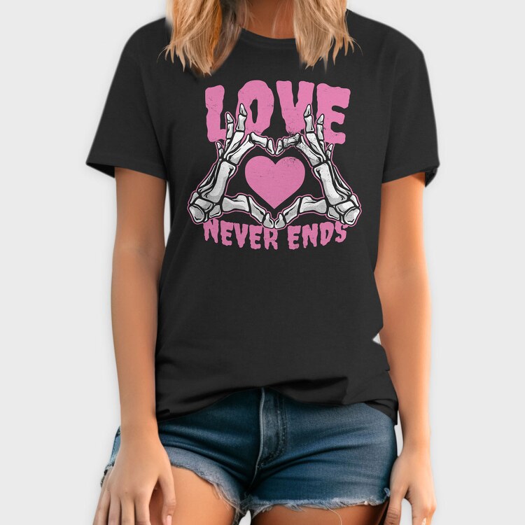 Love Never Ends Skeleton, Tricou Barbati (Unisex)