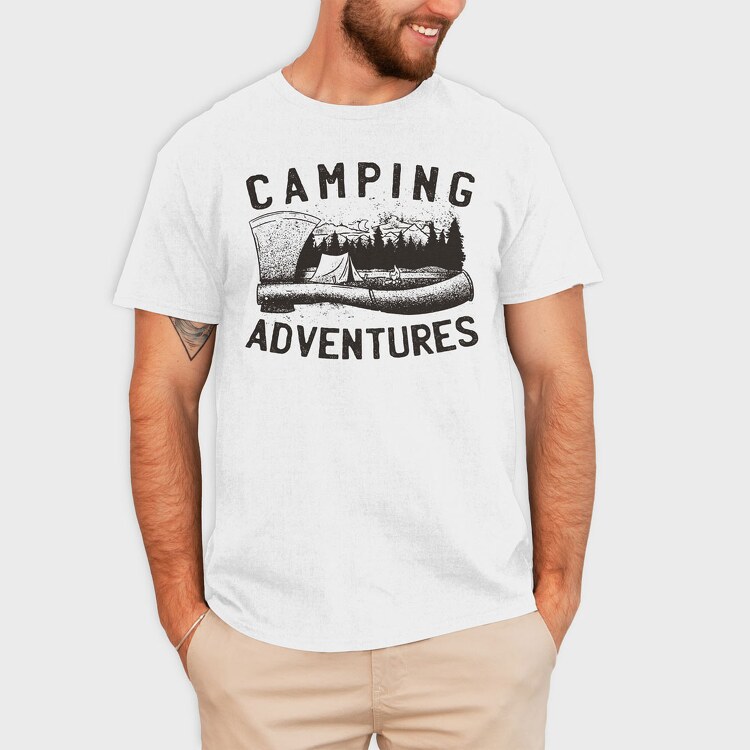 Camping Axe Adventure, Tricou Barbati (Unisex)