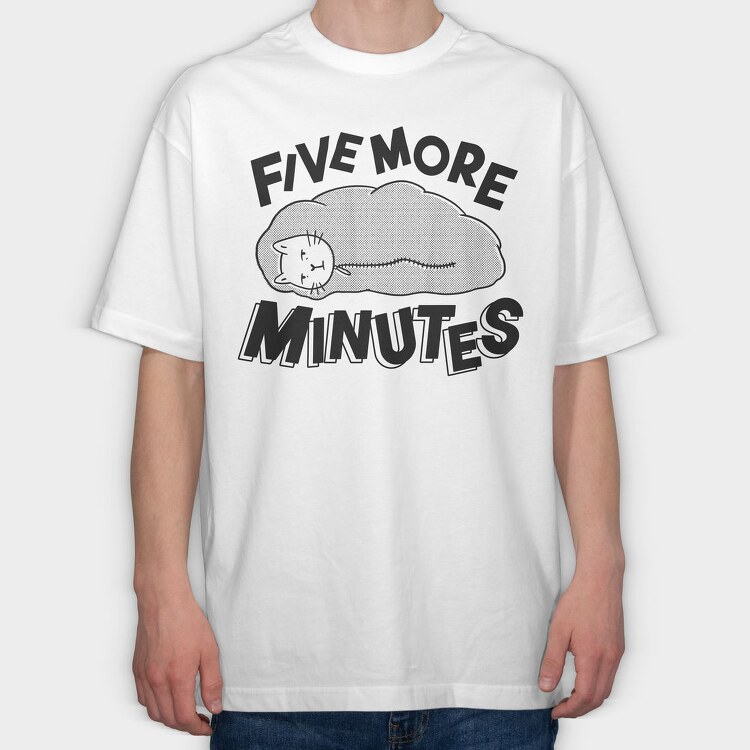 Cat In Sleeping Bag Five Minutes, Tricou Oversize Barbati (Unisex)