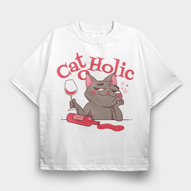 Cat O Holic, Tricou Oversize Barbati (Unisex)