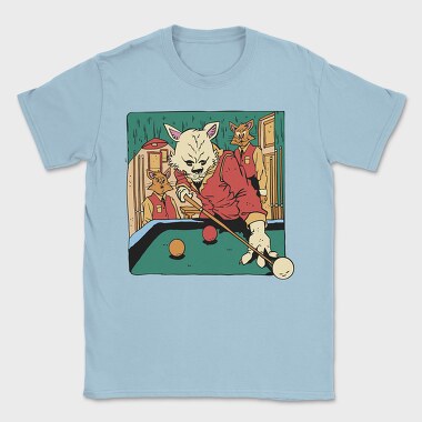 Cat Playing Billiards Biliard, Tricou Barbati (Unisex)