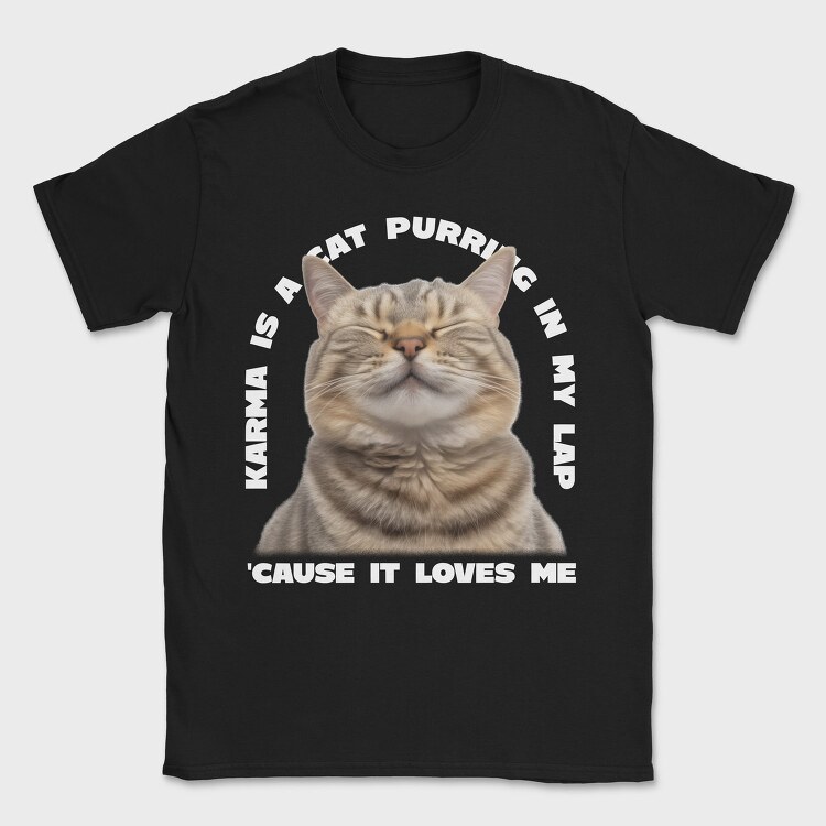 Cat Purring Happy Quote, Tricou Barbati (Unisex)
