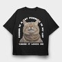 Cat Purring Happy Quote, Tricou Oversize Barbati (Unisex)