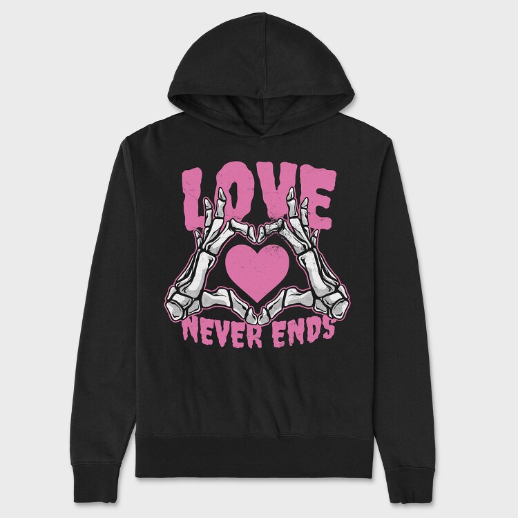 Love Never Ends Skeleton, Hanorac Oversize Barbati (Unisex)