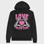 Love Never Ends Skeleton, Hanorac Oversize Barbati (Unisex)