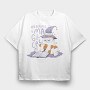 Cat Reading Magical Book, Tricou Oversize Barbati (Unisex)