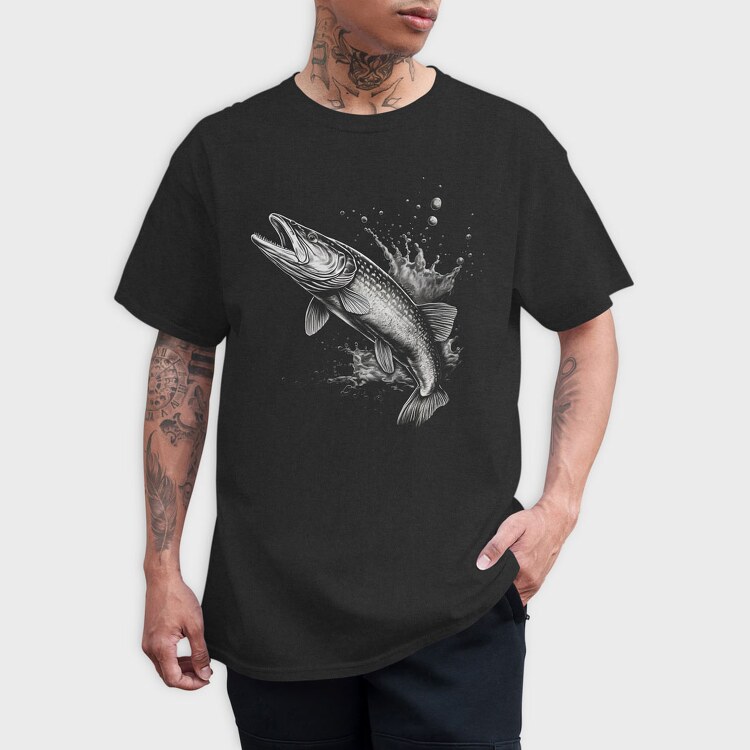 Fish Monochrome, Tricou Barbati (Unisex)