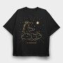 Dark Moon And Clouds Stars Sun Planets Tote, Tricou Oversize Barbati (Unisex)