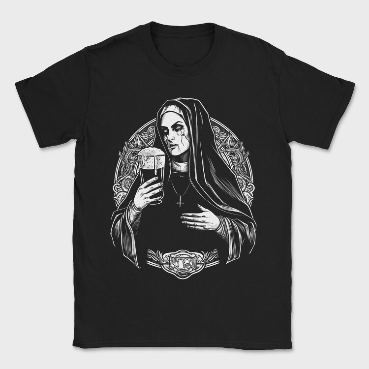 Dark Nun With Beer Evil, Tricou Barbati (Unisex)