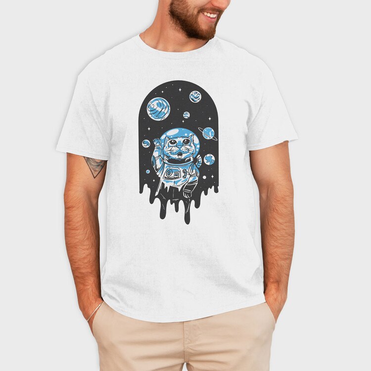 Space Cat Planets, Tricou Barbati (Unisex)