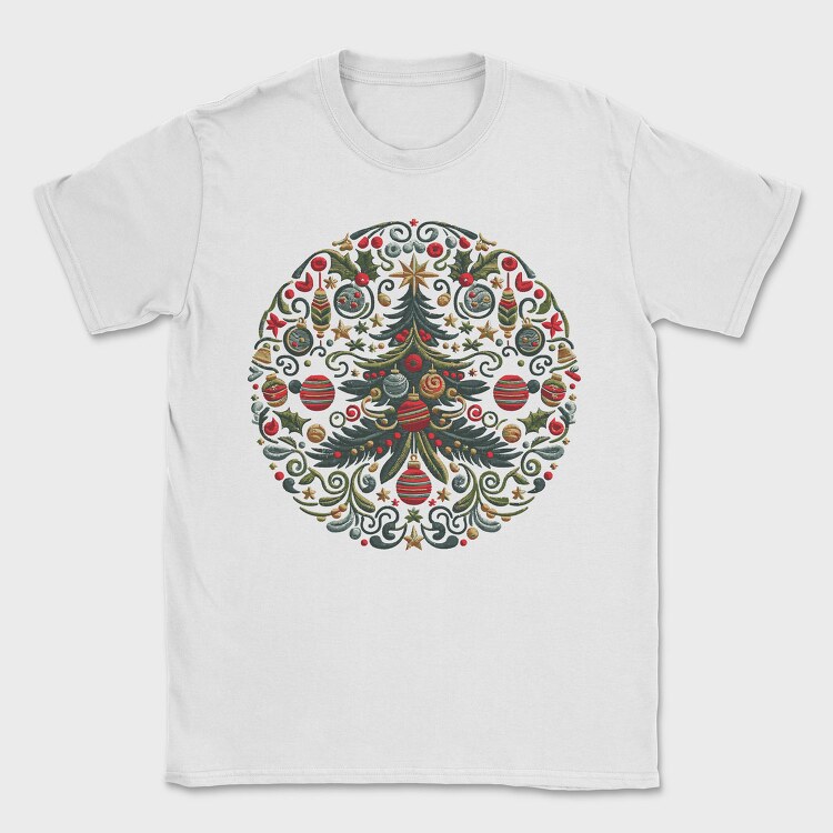 Decorative Christmas Tree Wreath, Tricou Barbati (Unisex)
