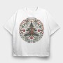 Decorative Christmas Tree Wreath, Tricou Oversize Barbati (Unisex)