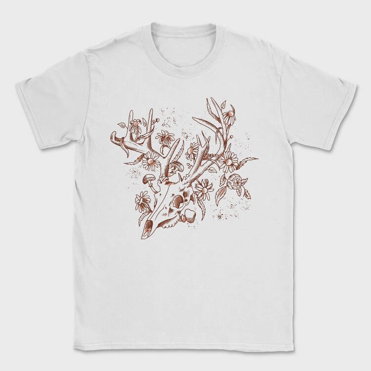 Deer Skull Nature, Tricou Barbati (Unisex)