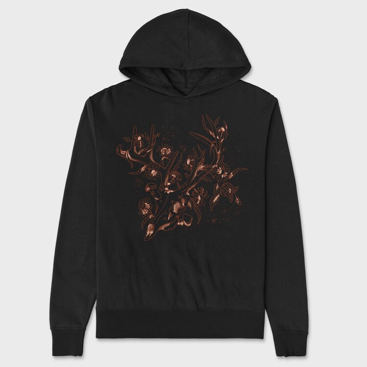 Deer Skull Nature, Hanorac Oversize Barbati (Unisex)