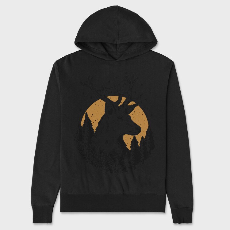 Deer Wild In Nature Christmas, Hanorac Oversize Barbati (Unisex)