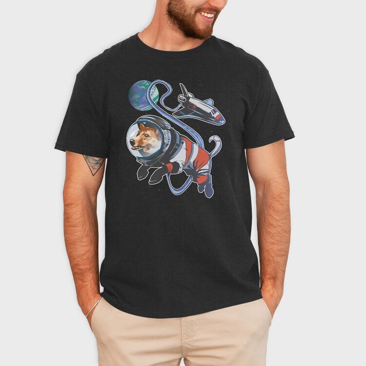 Space Dog Earth, Tricou Barbati (Unisex)