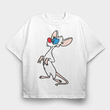 Cartoon Retro Pinky and Cerebro 5, Tricou Oversize Barbati (Unisex)