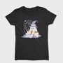 Cat Reading Magical Book, Tricou Femei
