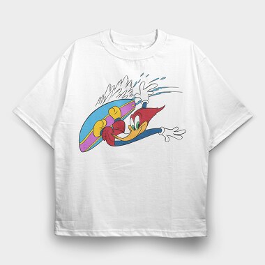 Cartoon Retro Woody Woodpecker 6, Tricou Oversize Barbati (Unisex)