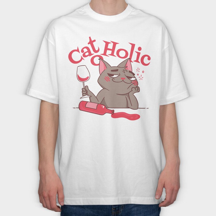 Cat O Holic, Tricou Oversize Barbati (Unisex)