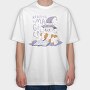 Cat Reading Magical Book, Tricou Oversize Barbati (Unisex)