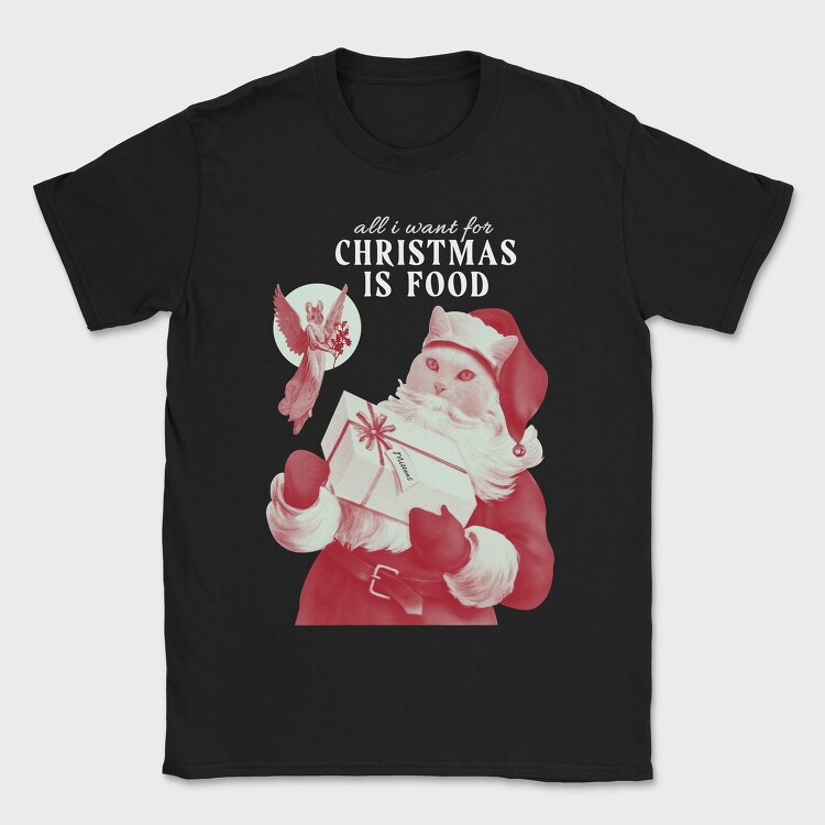 Cat Santa Claus Christmas Xmas, Tricou Barbati (Unisex)