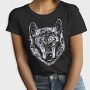 Wolf Portrait Monochrome, Tricou Femei