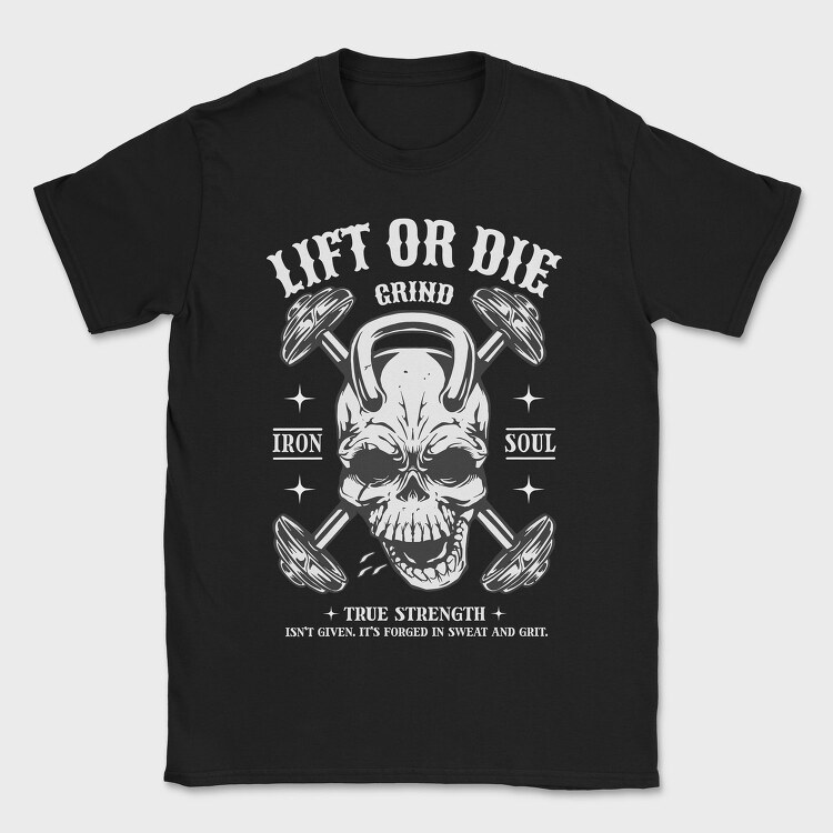 Dark Skull Gym Lift, Tricou Barbati (Unisex)