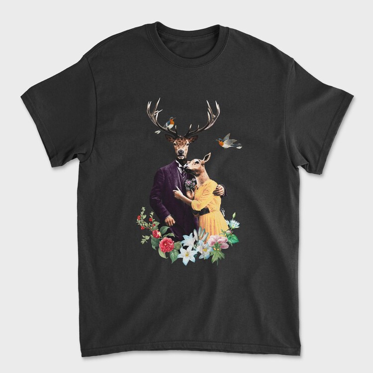 Deers Couple, Tricou Barbati (Unisex)