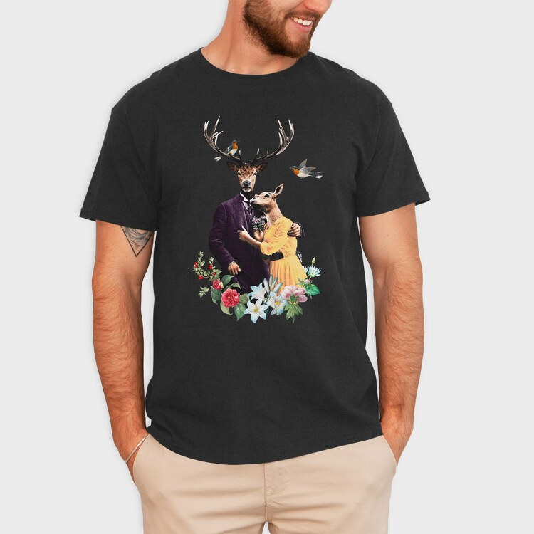Deers Couple, Tricou Barbati (Unisex)