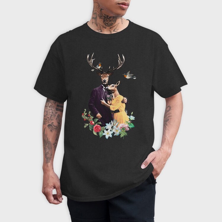 Deers Couple, Tricou Barbati (Unisex)