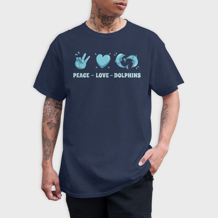 Heart Dolphin, Tricou Barbati (Unisex)
