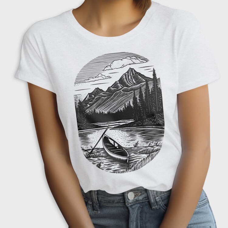 Canoe River Landscape, Tricou Femei