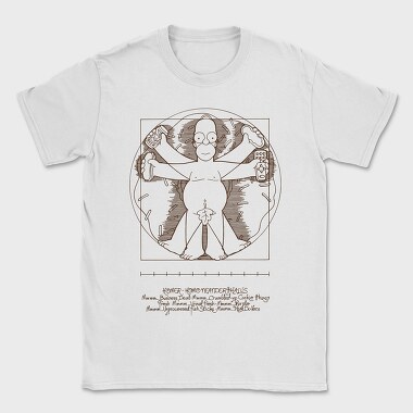 Homer Simpson Mensch Da Vinci Anatomie, Tricou Barbati (Unisex)