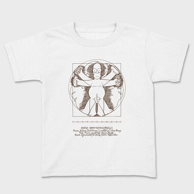 Homer Simpson Mensch Da Vinci Anatomie, Tricou Copii