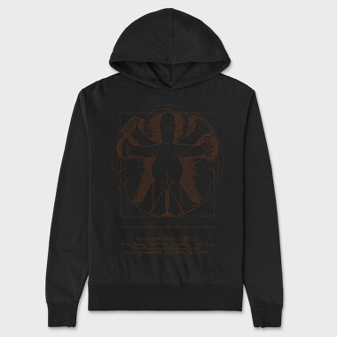 Homer Simpson Mensch Da Vinci Anatomie, Hanorac Oversize Barbati (Unisex)