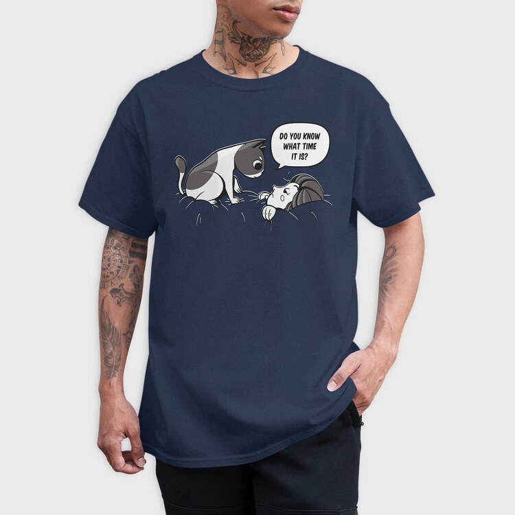 Cat Waking Up Girl, Tricou Barbati (Unisex)
