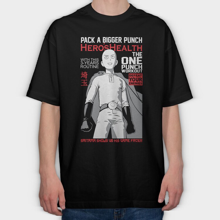 One Punch Man 2, Tricou Oversize Barbati (Unisex)