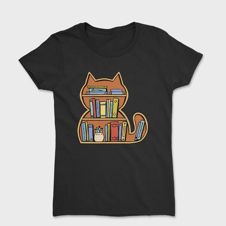 Cat Shaped Bookshelf, Tricou Femei