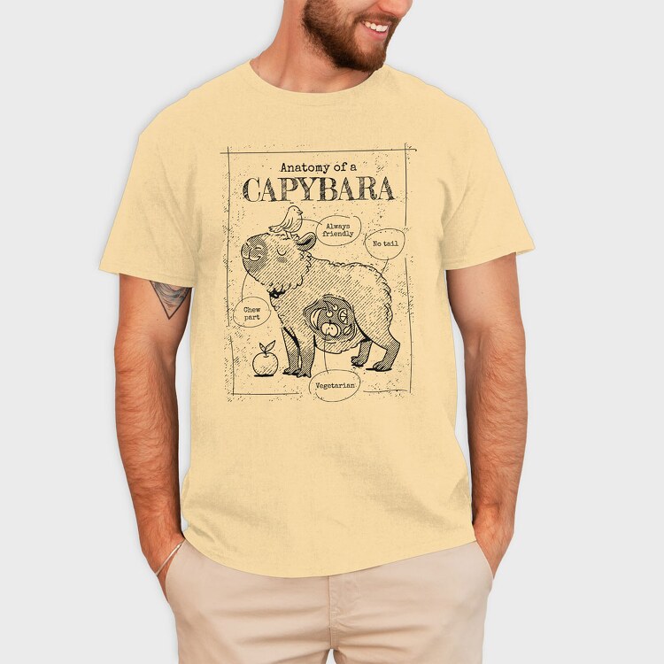 Capybara Anatomy, Tricou Barbati (Unisex)