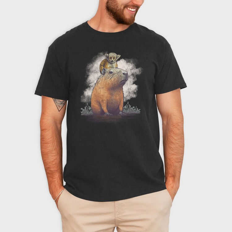 Capybara Monkey, Tricou Barbati (Unisex)