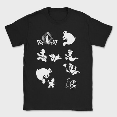 Luigis Mansion Stencil Silhouette, Tricou Barbati (Unisex)
