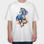 Eye Catching Watercolor Horse, Tricou Oversize Barbati (Unisex)